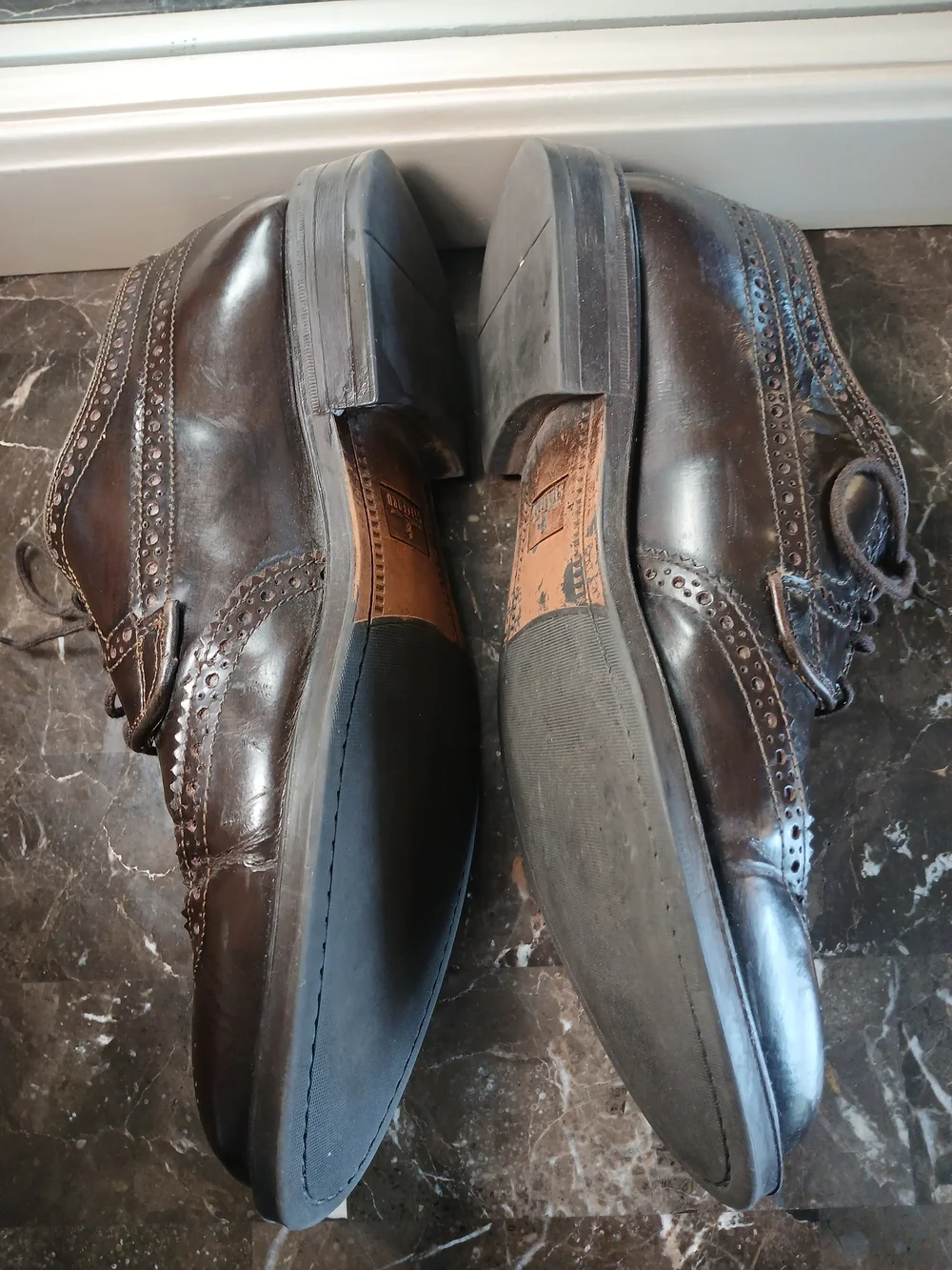 Stafford Brown Leather Wingtip Oxfords